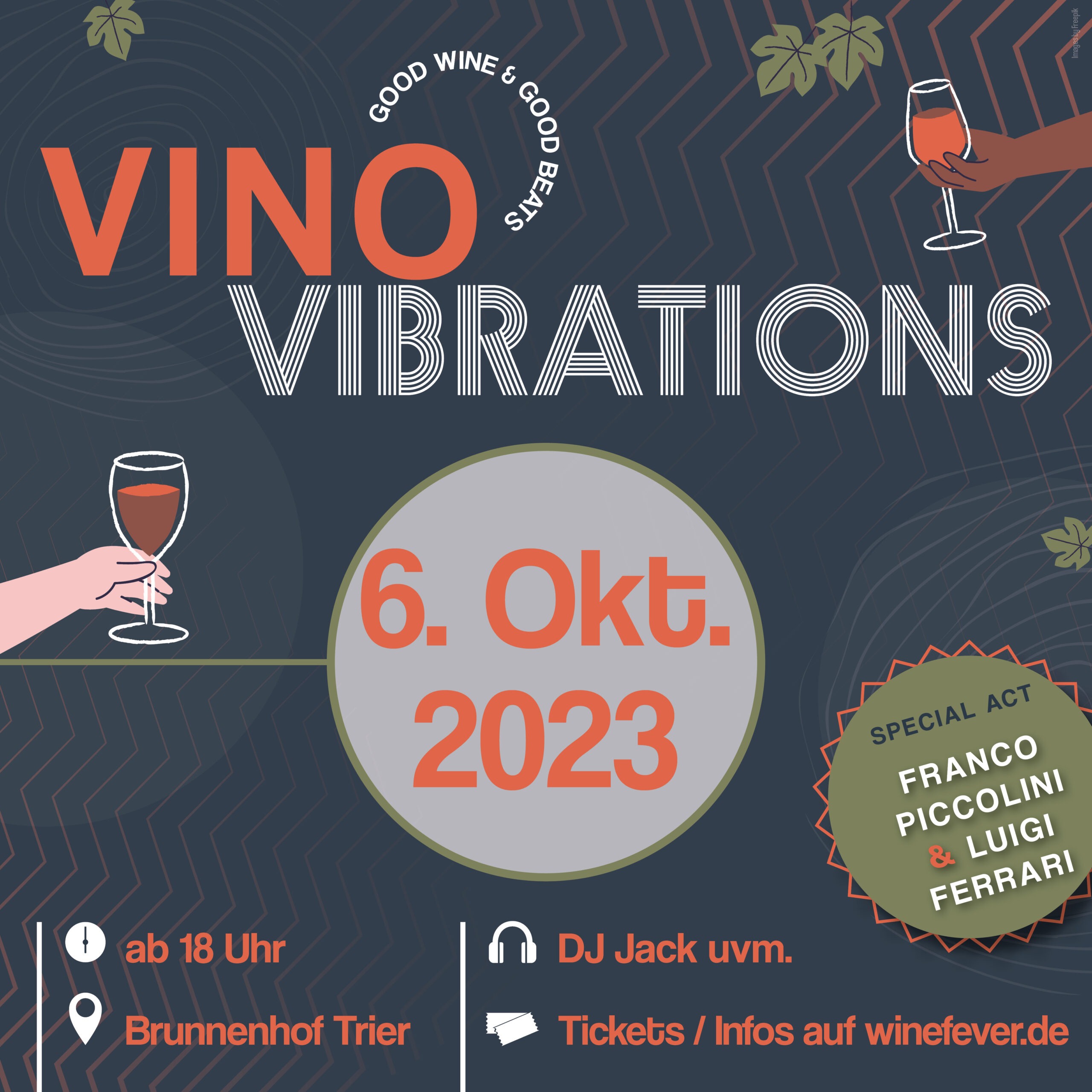 Nur noch Abendkasse! Vino Vibrations by WineFever Trier 🍇 Open Air Closing 2023 - Brunnenhof Bühne Trier 06/10/23